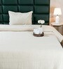 Cream Stripe Single Bedspread With Pillow Cover