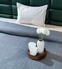 Blue Self Stripe Single Bedspread With Pillow Cover
