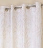 Multicolor Floral Polyester 9 Ft Semisheer Eyelet Door Curtains (Set of 2)