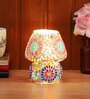 Roman Multicolour Glass Shade Table Lamp With Glass Base