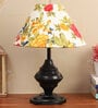 Atlier Multicolour Fabric Shade Night Lamp With Metal Base