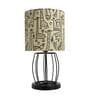 Opaline Multicolour Cotton Shade Night Lamp With Metal Base