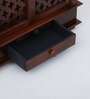Dark Brown Sheesham Wood & MDF Floor Rested Mandir With Door