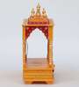 Multicolor Sheesham Wood & MDF Floor Rested Mandir With Door