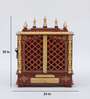 Brown Sheesham Wood and MDF Floor Rested Mandir With Door