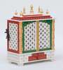White Sheesham Wood & MDF Floor Rested Mandir With Door