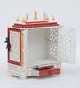 White Sheesham Wood & MDF Floor Rested Mandir With Door