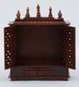 Dark Brown Sheesham Wood & MDF Floor Rested Mandir With Door
