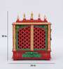 Red Sheesham Wood & MDF Floor Rested Mandir With Door