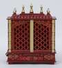 Brown Sheesham Wood and MDF Floor Rested Mandir With Door