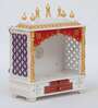 White Sheesham Wood & MDF Floor Rested Mandir With Door