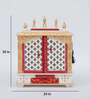 White Sheesham Wood and MDF Floor Rested Mandir With Door
