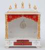 White Sheesham Wood & MDF Floor Rested Mandir With Door