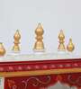 White and Red Sheesham Wood & MDF Floor Rested Mandir With Door