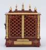 Brown Sheesham Wood and MDF Floor Rested Mandir With Door