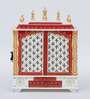 White Sheesham Wood and MDF Floor Rested Mandir Without Door