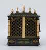 Green Sheesham Wood & MDF Floor Rested Mandir Without Door