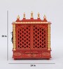 Multicolor Sheesham Wood & MDF Floor Rested Mandir With Door