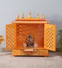 Multicolor Sheesham Wood & MDF Floor Rested Mandir With Door