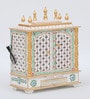 Multicolor Sheesham Wood & MDF Floor Rested Mandir With Door