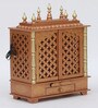 Multicolor Sheesham Wood & MDF Floor Rested Mandir With Door
