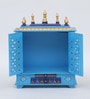 Multicolor Sheesham Wood & MDF Floor Rested Mandir With Door