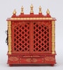Multicolor Sheesham Wood & MDF Floor Rested Mandir With Door