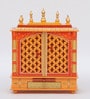 Multicolor Sheesham Wood & MDF Floor Rested Mandir With Door