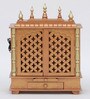 Multicolor Sheesham Wood & MDF Floor Rested Mandir With Door