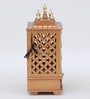 Multicolor Sheesham Wood & MDF Floor Rested Mandir With Door