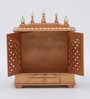 Multicolor Sheesham Wood & MDF Floor Rested Mandir With Door