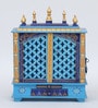 Multicolor Sheesham Wood & MDF Floor Rested Mandir With Door