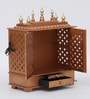 Multicolor Sheesham Wood & MDF Floor Rested Mandir With Door