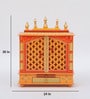 Multicolor Sheesham Wood & MDF Floor Rested Mandir With Door