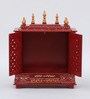 Multicolor Sheesham Wood & MDF Floor Rested Mandir With Door
