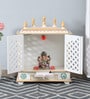 Multicolor Sheesham Wood & MDF Floor Rested Mandir With Door
