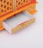 Multicolor Sheesham Wood & MDF Floor Rested Mandir With Door