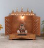 Multicolor Sheesham Wood & MDF Floor Rested Mandir With Door