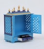 Multicolor Sheesham Wood & MDF Floor Rested Mandir With Door