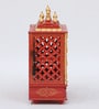 Multicolor Sheesham Wood & MDF Floor Rested Mandir With Door