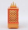 Multicolor Sheesham Wood & MDF Floor Rested Mandir With Door