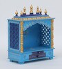 Multicolor Sheesham Wood & MDF Floor Rested Mandir Without Door