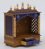 Multicolor Sheesham Wood & MDF Floor Rested Mandir Without Door