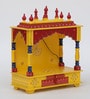 Multicolor Sheesham Wood & MDF Floor Rested Mandir Without Door