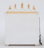 White And Gold Sheesham Wood Floor Rested Mandir Without Door
