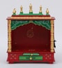 Multicolor Sheesham Wood & MDF Floor Rested Mandir Without Door