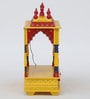 Multicolor Sheesham Wood & MDF Floor Rested Mandir Without Door