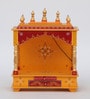 Multicolor Sheesham Wood & MDF Floor Rested Mandir Without Door