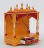 Multicolor Sheesham Wood & MDF Floor Rested Mandir Without Door