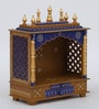 Multicolor Sheesham Wood & MDF Floor Rested Mandir Without Door